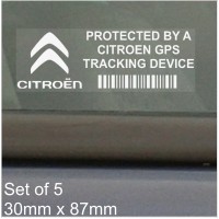 5 x CITROEN GPS Tracking Device Security WINDOW Stickers 87x30mm-Picasso,Berlingo,Cactus,C4,C3,D5,Car,Van Alarm Tracker